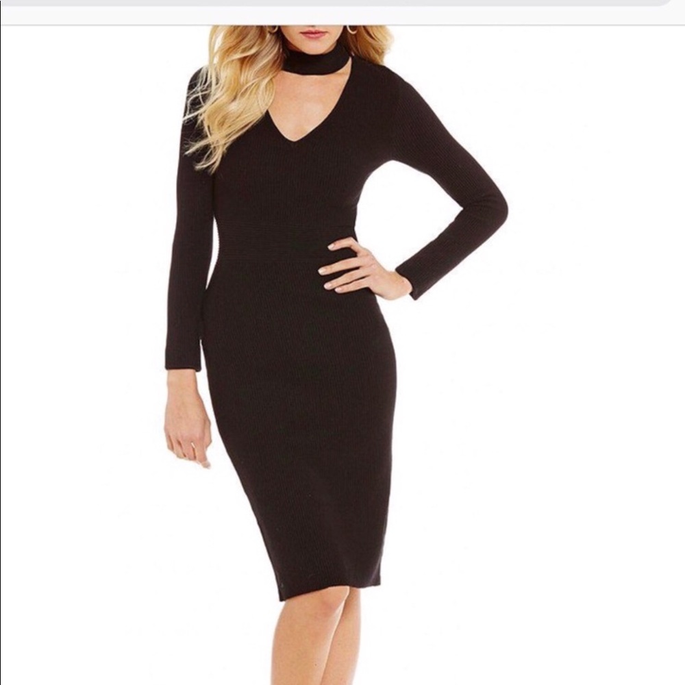 Gianni Bini Black Neck Choker Sweater Dress NWT